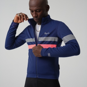 Rapha Brevet Long Sleeve Gore-Tex Infinium Jersey Herr Marinblå Rosa | 98246VIQO