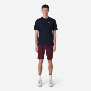 Rapha Logo T-shirt Herr Marinblå Rosa | 60742UMDN