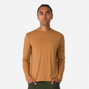 Rapha Merino Long Sleeve T-shirt Herr Bruna Bruna | 91524DLWM