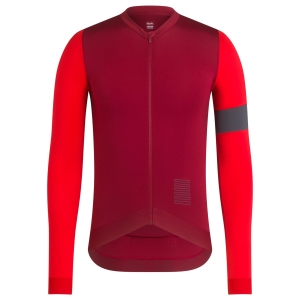 Rapha Pro Team Long Sleeve Tränings Cycling Jersey Herr Mörkröda Röda | 80467NILG