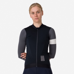 Rapha Pro Team Long Sleeve Tränings Jersey Dam Svarta Mörkgrå | 19576PMFR