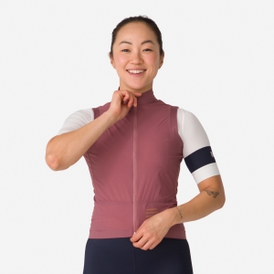Rapha Pro Team Lätta Cycling Gilet Väst Dam Rosa Bruna Röda Bruna | 25698IKQE