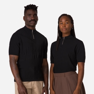 Rapha St Raphael Quarter Zip Knit Blast Herr Svarta | 61280GAMC